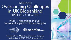 leaflet announcing the topic and details of the Scientist.com and TDCC webinar.