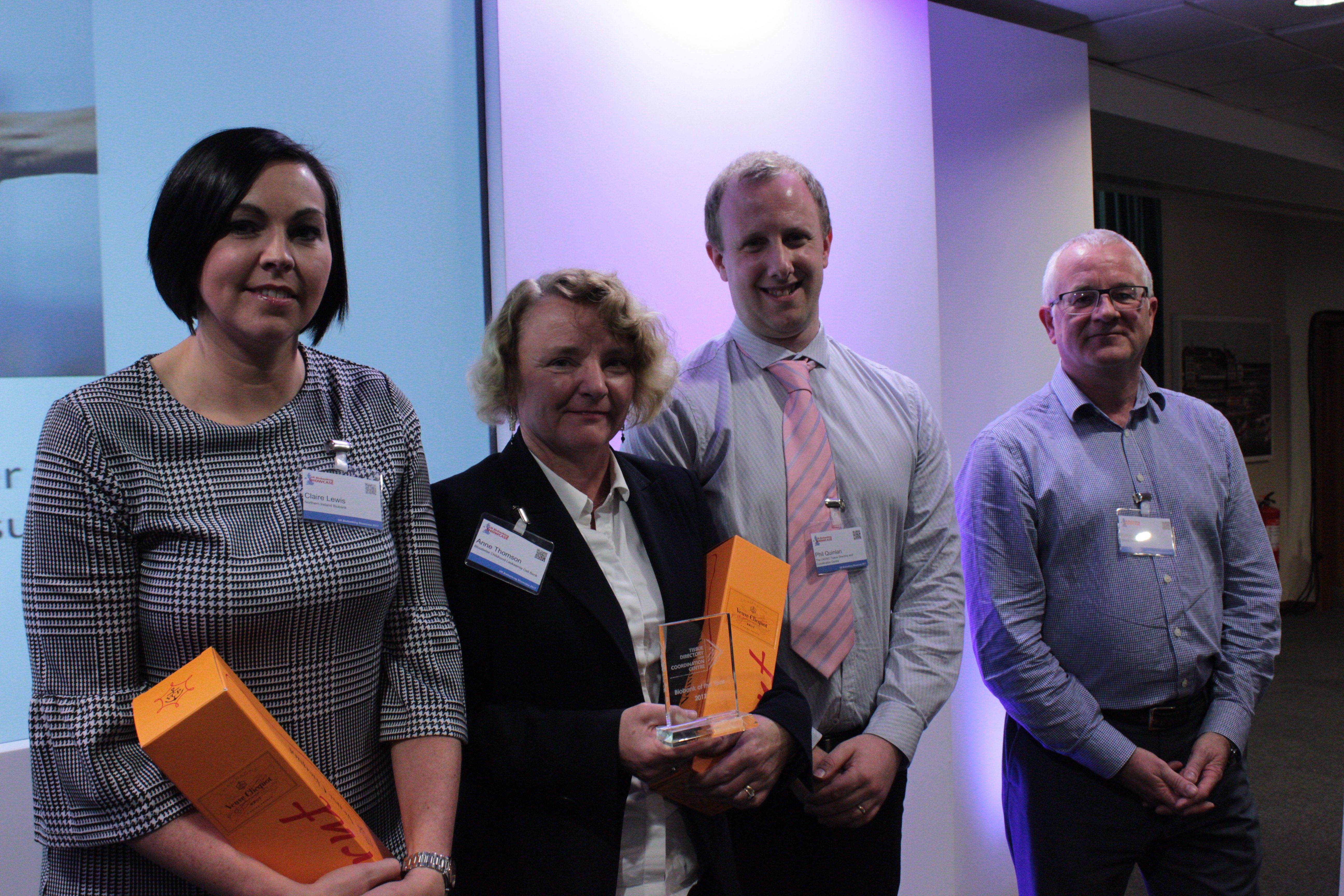 Clare Lewis, Anne Thomson, Phil Quinlan and Kevin Adams everyone at the award