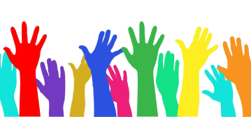 hands-1768845_1920 (2) A cartoon of many brightly coloured hands reaching into the air.